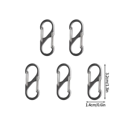 5PCS Mousquetons Tactiques en S – Mini Clip Aluminium Anti-Vol pour Camping & Randonnée - BLACKBEARD OUTDOOR INDUSTRIES