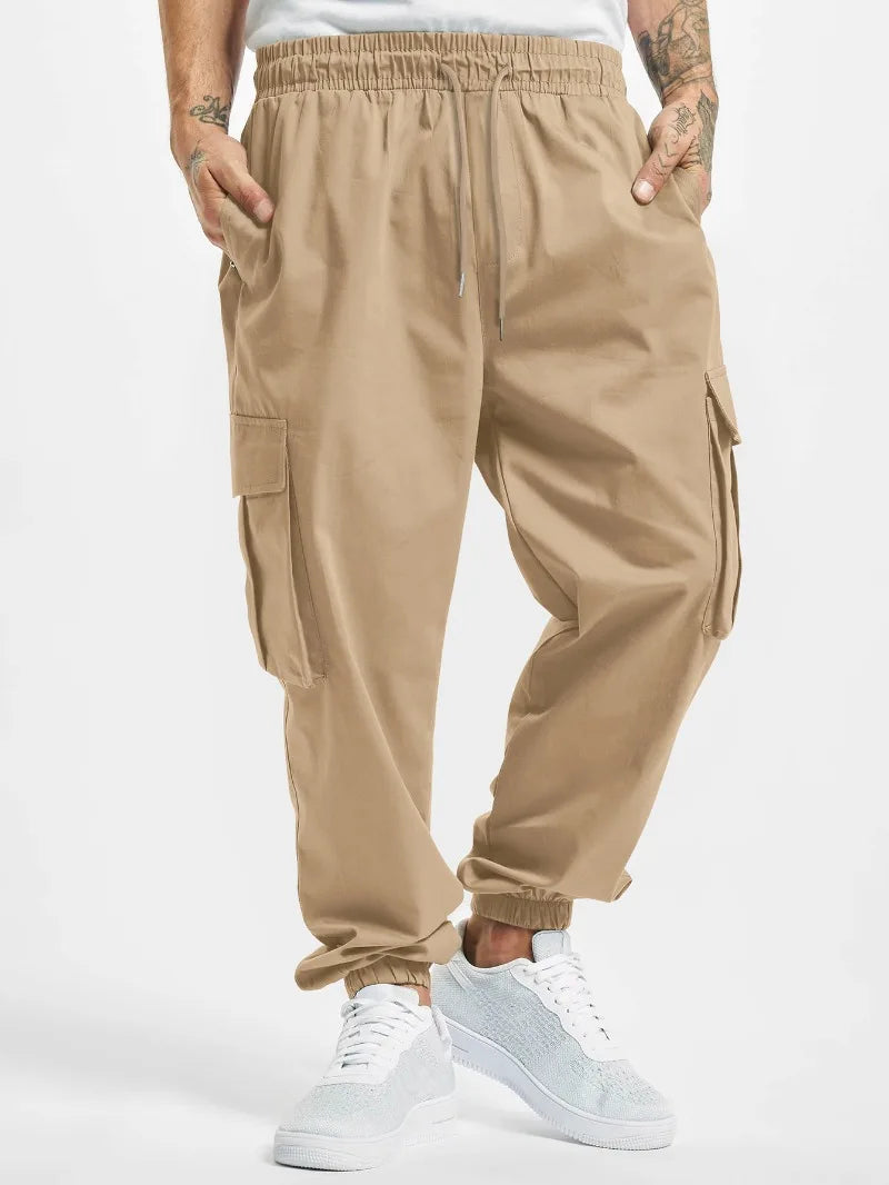Pantalon Cargo Homme Grande Taille | Style Européen Décontracté | Taille Élastique & Cordon | Multi-poches | Léger & Confortable - BLACKBEARD OUTDOOR INDUSTRIES