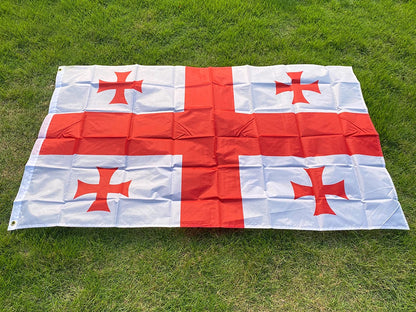 Drapeau de la Géorgie 90x150 cm – Bannière en Polyester Imprimée des Deux Côtés pour Décoration BLACKBEARD OUTDOOR INDUSTRIES