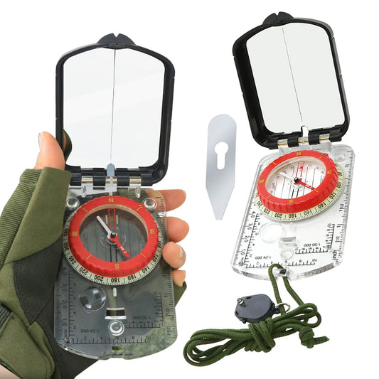 Boussole Numérique Portable Lumineuse avec LED - Boussole de Camping, Outil de Survie avec Anneau Fluorescent, Idéale pour Aventures en Plein Air - BLACKBEARD OUTDOOR INDUSTRIES