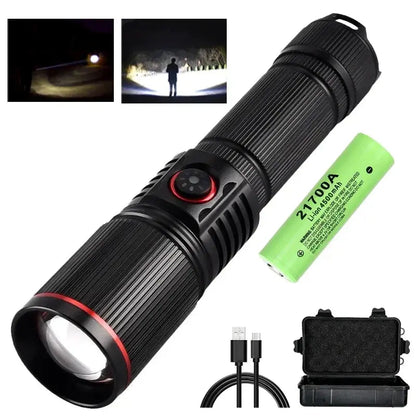 Lampe Torche LED 1500 Lumens – Rechargeable USB-C | 30W Haute Puissance | Zoom Réglable | IPX6 Étanche | Pour Camping, Chasse, Pêche, Randonnée Ma boutique