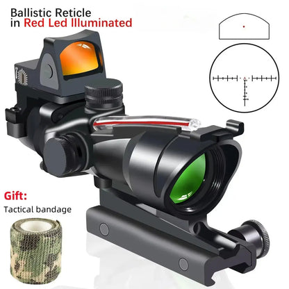 Lunette de Tir 4x32 avec Point Rouge – Optique à Fibre Réelle, Réticule Éclairé Vert et Rouge pour Rail 20mm Ma boutique