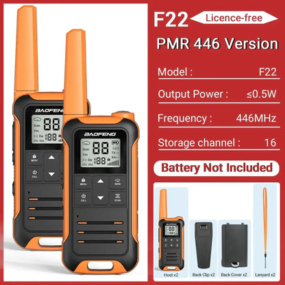 Baofeng F22 - Talkie-Walkie Portable PMR/FRS - Longue Portée et Multifonctions Ma boutique