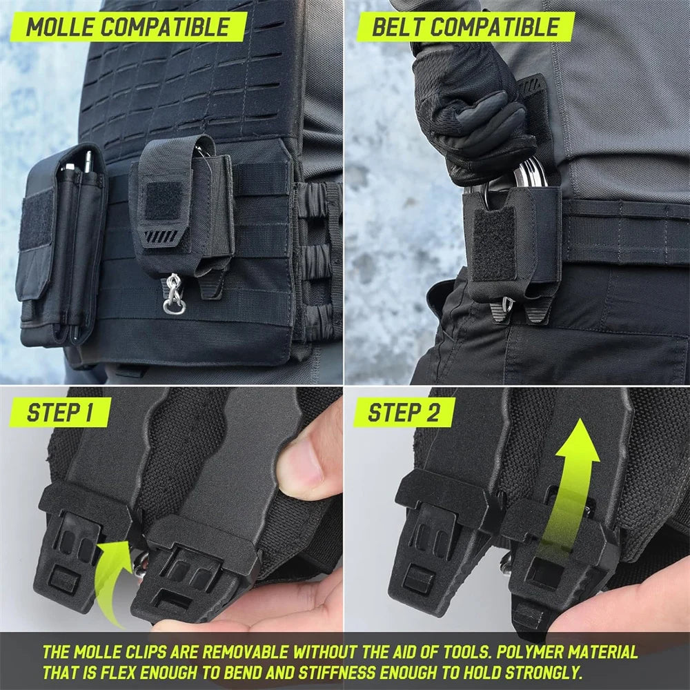 Pochette MOLLE pour Menottes – Holster pour Ceinture de Service, Gilet de Protection, Accessoires pour Forces de l'Ordre – Compatible avec Menottes à Chaîne, Charnières, Pliables et ASP - BLACKBEARD OUTDOOR INDUSTRIES