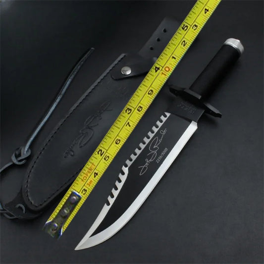 Couteau de survie New Rambo2 Simplifié avec Sac de Survie – Lame Acier Inoxydable 440, Poignée en Tube Acier Sans Soudure, Tactique de Chasse VTH57T - BLACKBEARD OUTDOOR INDUSTRIES