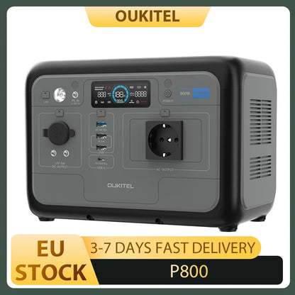 OUKITEL P800 Portable Power Station, 512Wh 800W LiFePO4 Backup Battery with AC + DC Fast Charging Solar Generator for Outdoor BLACKBEARD OUTDOOR INDUSTRIES