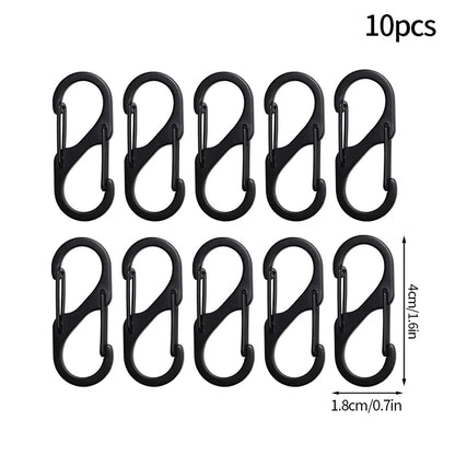 5PCS Mousquetons Tactiques en S – Mini Clip Aluminium Anti-Vol pour Camping & Randonnée - BLACKBEARD OUTDOOR INDUSTRIES