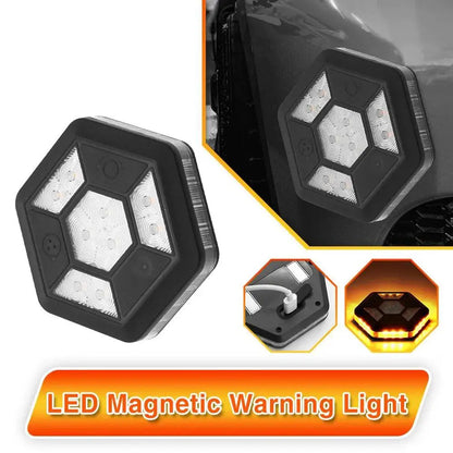Feu de Signalisation Rotatif LED Magnétique Rechargeable - Lumière de Sécurité pour Voiture, Jaune et Blanche BLACKBEARD OUTDOOR INDUSTRIES