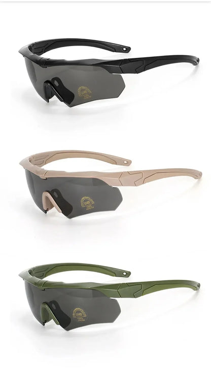 Lunettes Tactiques Militaires 3 Verres HD – Anti-UV, Anti-Choc, Airsoft, Moto, Randonnée - BLACKBEARD OUTDOOR INDUSTRIES