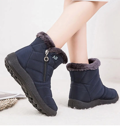 Bottines Hiver Femme Fourrées & Imperméables – Chaussures Chaudes à Talon Plat – Style Élégant & Confort – Neige / Froid - BLACKBEARD OUTDOOR INDUSTRIES