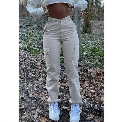 Jean Taille Haute Élastique Femme – Jean Cargo Détente en Denim, Poches Pratiques – Pantalon Slim et Confortable pour le Travail et les Loisirs - BLACKBEARD OUTDOOR INDUSTRIES