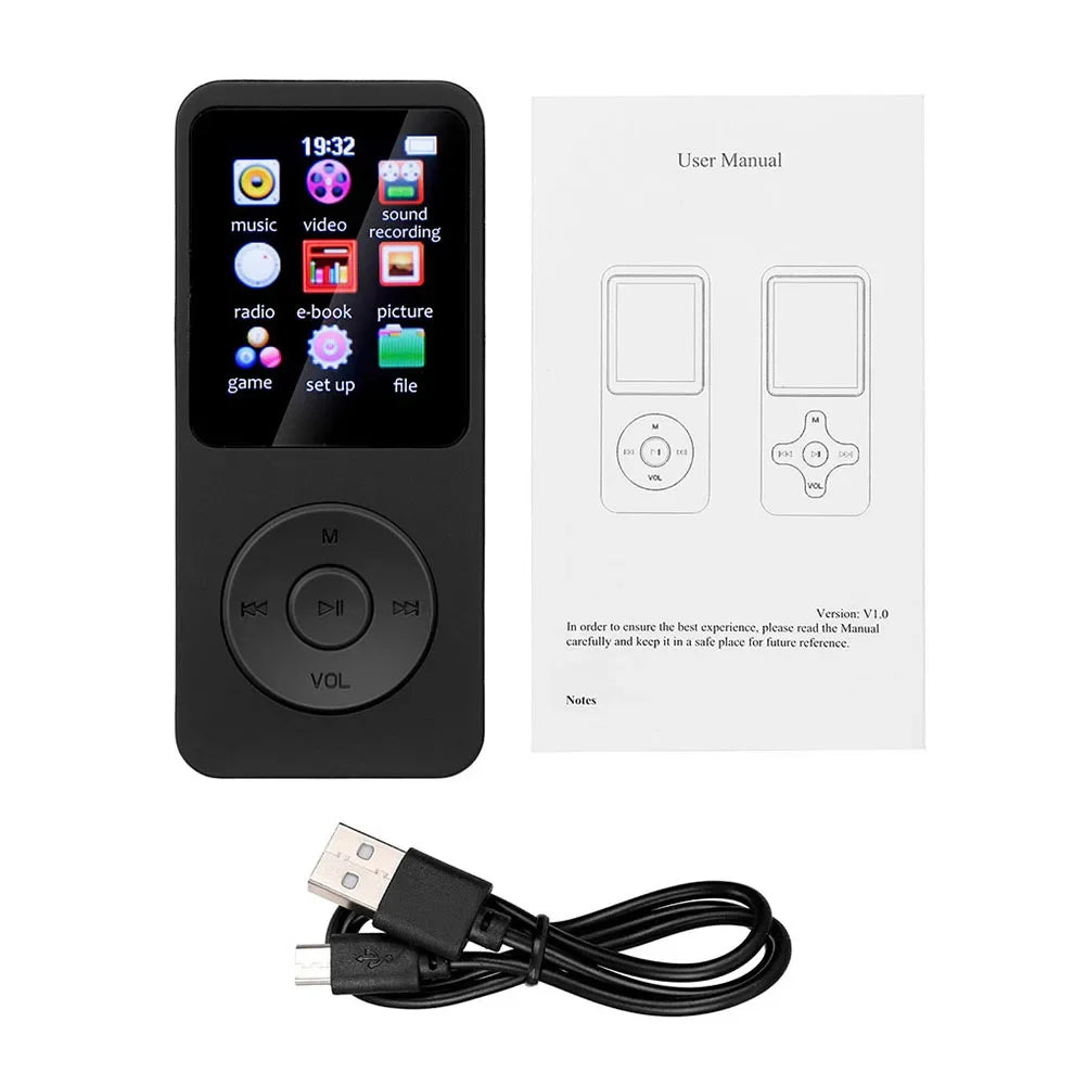 Lecteur MP3 Portable HiFi P3 avec Écran TFT 1,8’’ Bluetooth 5.4 | Haut-parleur intégré | Lecture Vidéo | Radio FM | Enregistreur Vocal | Lecteur E-Book - BLACKBEARD OUTDOOR INDUSTRIES
