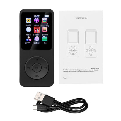 Lecteur MP3 Portable HiFi P3 avec Écran TFT 1,8’’ Bluetooth 5.4 | Haut-parleur intégré | Lecture Vidéo | Radio FM | Enregistreur Vocal | Lecteur E-Book - BLACKBEARD OUTDOOR INDUSTRIES