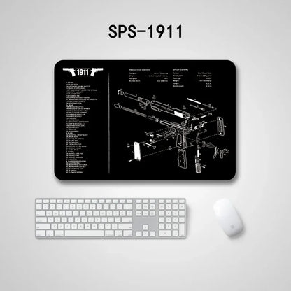 Tapis de Nettoyage pour Armes & Tapis de Souris Gaming – Modèles Beretta 92, Sig 226, Sig 229, USP - BLACKBEARD OUTDOOR INDUSTRIES