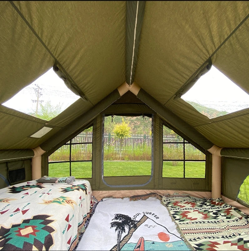 Tente de Camping Gonflable 6.3㎡ pour 3-4 Personnes – Abri Extérieur Résistant à la Pluie et à l'Humidité BLACKBEARD OUTDOOR INDUSTRIES