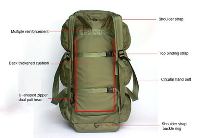 Sac à Dos Super Grand Volume 100L - Imperméable - Camping, Randonnée, Voyage - Unisexe - BLACKBEARD OUTDOOR INDUSTRIES