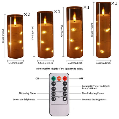 Set de 10/20 Bougies Sans Flamme avec Lumières LED en Fil de Câble et Télécommande - Bougies Pilier à Minuterie pour Décoration Intérieure - BLACKBEARD OUTDOOR INDUSTRIES