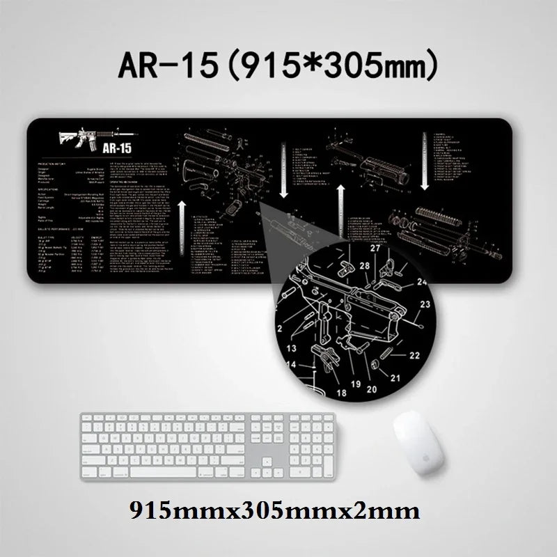 Tapis de Nettoyage pour Armes & Tapis de Souris Gaming – Modèles Beretta 92, Sig 226, Sig 229, USP - BLACKBEARD OUTDOOR INDUSTRIES