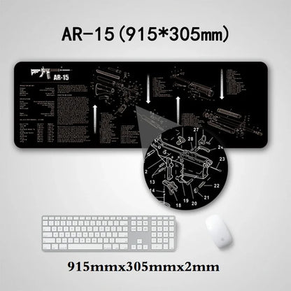 Tapis de Nettoyage pour Armes & Tapis de Souris Gaming – Modèles Beretta 92, Sig 226, Sig 229, USP - BLACKBEARD OUTDOOR INDUSTRIES