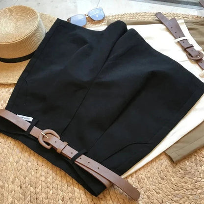 Short Large Femme Été – Style Classique & Décontracté Coupe A-Line, Léger, Coton Mélangé, Taille Mi-haute, Fermeture Zippée Ma boutique
