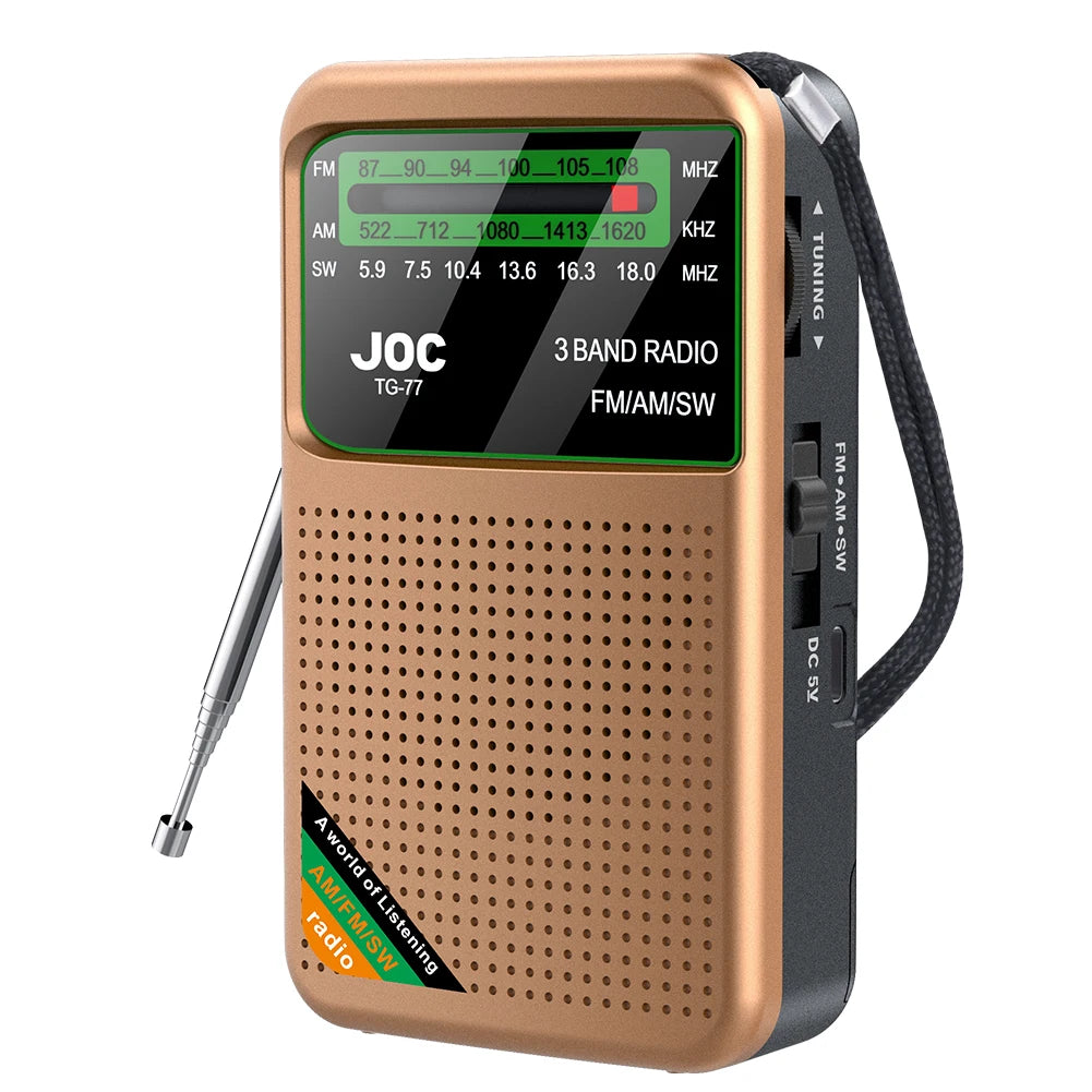 📻 Mini Radio Portable AM/FM/SW – Rechargeable avec Haut-Parleur Stéréo et Écran HD Ma boutique
