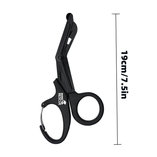 RHINO RESCUE - Ciseaux de Traumatologie 7,5" en Acier Inoxydable Premium avec Lames Anti-Adhésives et Revêtement Fluoré - 1 Pièce - BLACKBEARD OUTDOOR INDUSTRIES