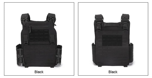 Gilet de Combat 6094 Tactique - Gilet Détachable Rapide avec Système Laser Cut et Porte-Plaque de Protection - Équipement Tactique Noir BLACKBEARD OUTDOOR INDUSTRIES