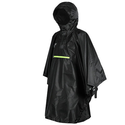 Poncho de Pluie avec Réflecteur - Imperméable Unisexe pour Vélo, Randonnée et Activités de Plein Air (Cape de Pluie, Capuche, Bande Réfléchissante) BLACKBEARD OUTDOOR INDUSTRIES