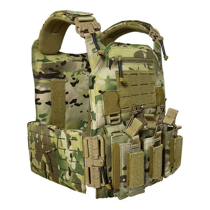 Gilet de Combat 6094 Tactique - Gilet Détachable Rapide avec Système Laser Cut et Porte-Plaque de Protection - Équipement Tactique Noir BLACKBEARD OUTDOOR INDUSTRIES
