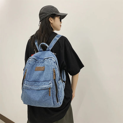 🎒 Sac à Dos en Jean Tendance – Style Denim | Grande Capacité Étudiante | Multi-Poches | Unisexe - BLACKBEARD OUTDOOR INDUSTRIES
