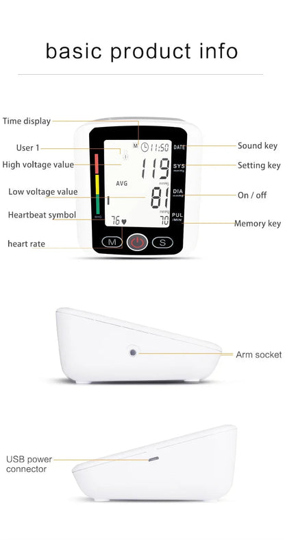 Tensiomètre Digital Portable – Moniteur de Tension Artérielle au Bras avec Mesure du Pouls Ma boutique
