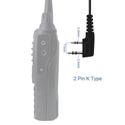 Casque Quansheng UV-K5 Walkie Talkie avec Microphone & Écouteur Tubulaire Acoustique à 2 Broches - BLACKBEARD OUTDOOR INDUSTRIES