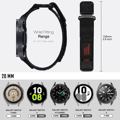 Bracelet Tactique en Nylon pour Samsung Galaxy Watch (7, 6, 5, 4) - 20mm / 22mm - Bandes Nylon Loop pour Gear S3 & Active BLACKBEARD OUTDOOR INDUSTRIES
