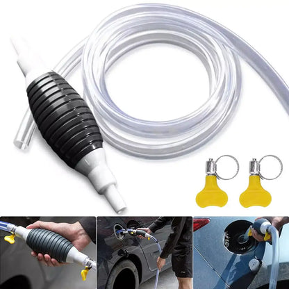 Pompe Manuelle de Transfert Multifonction – Pompe à Carburant, Huile, Eau, Diesel, Nettoyeur Liquide avec Colliers Métalliques Antifuite - BLACKBEARD OUTDOOR INDUSTRIES