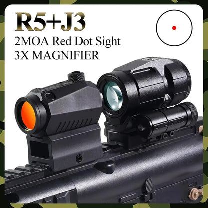 Lunette de Visée Combo Red Dot R5 + Magnifier J3 3X pour Rail 20 mm - BLACKBEARD OUTDOOR INDUSTRIES