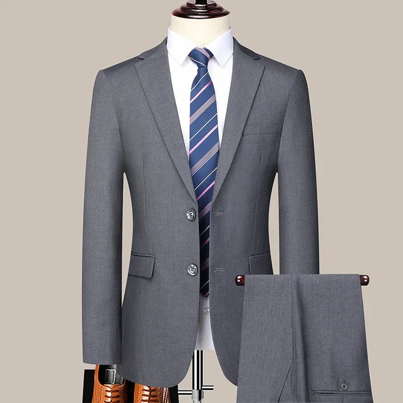 Costume Homme Slim Fit à Deux Boutons – Costume Professionnel et Élégant avec Pantalon Inclus (Tailles S-6XL) BLACKBEARD OUTDOOR INDUSTRIES