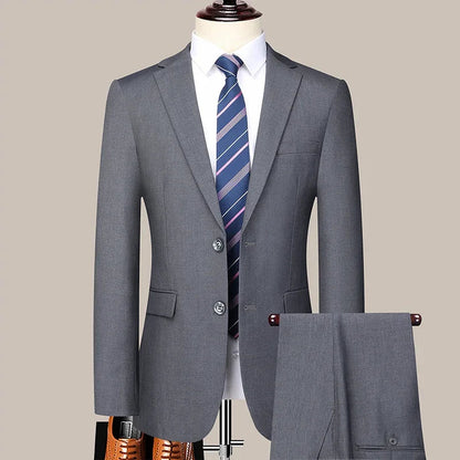 Costume Homme Slim Fit à Deux Boutons – Costume Professionnel et Élégant avec Pantalon Inclus (Tailles S-6XL) BLACKBEARD OUTDOOR INDUSTRIES