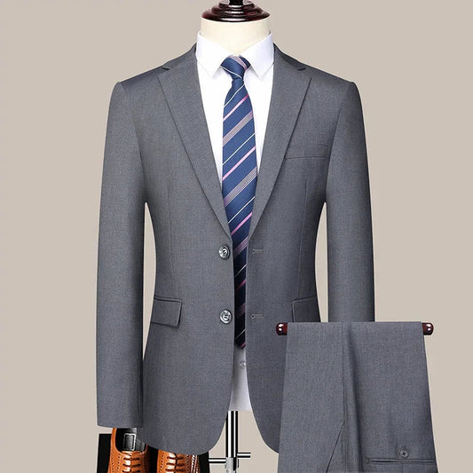 Costume Homme Slim Fit à Deux Boutons – Costume Professionnel et Élégant avec Pantalon Inclus (Tailles S-6XL) BLACKBEARD OUTDOOR INDUSTRIES
