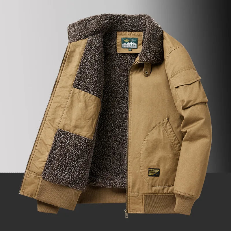 Veste d'Hiver Homme – Bombardier avec Doublure en Laine, Veste à Col Roulé, Manteau en Coton Chaud et Douillet – Parfaite pour les Voyages et le Travail BLACKBEARD OUTDOOR INDUSTRIES