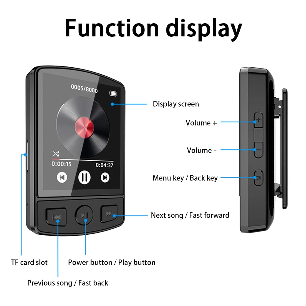 Lecteur MP3 Sport Portable avec Clip A7 - BLACKBEARD OUTDOOR INDUSTRIES
