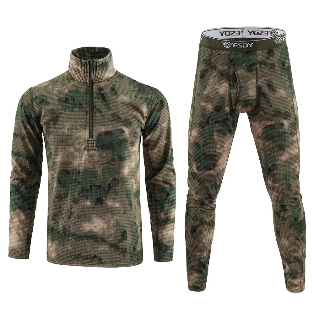 Ensemble de Sous-Vêtements Thermiques pour Homme – Sous-Vêtements Chauds en Fleece, Sèche-Vite, Compression, Long Johns pour l'Hiver – Vêtements Militaires/Armée BLACKBEARD OUTDOOR INDUSTRIES