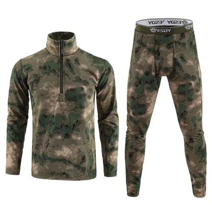 Ensemble de Sous-Vêtements Thermiques pour Homme – Sous-Vêtements Chauds en Fleece, Sèche-Vite, Compression, Long Johns pour l'Hiver – Vêtements Militaires/Armée BLACKBEARD OUTDOOR INDUSTRIES