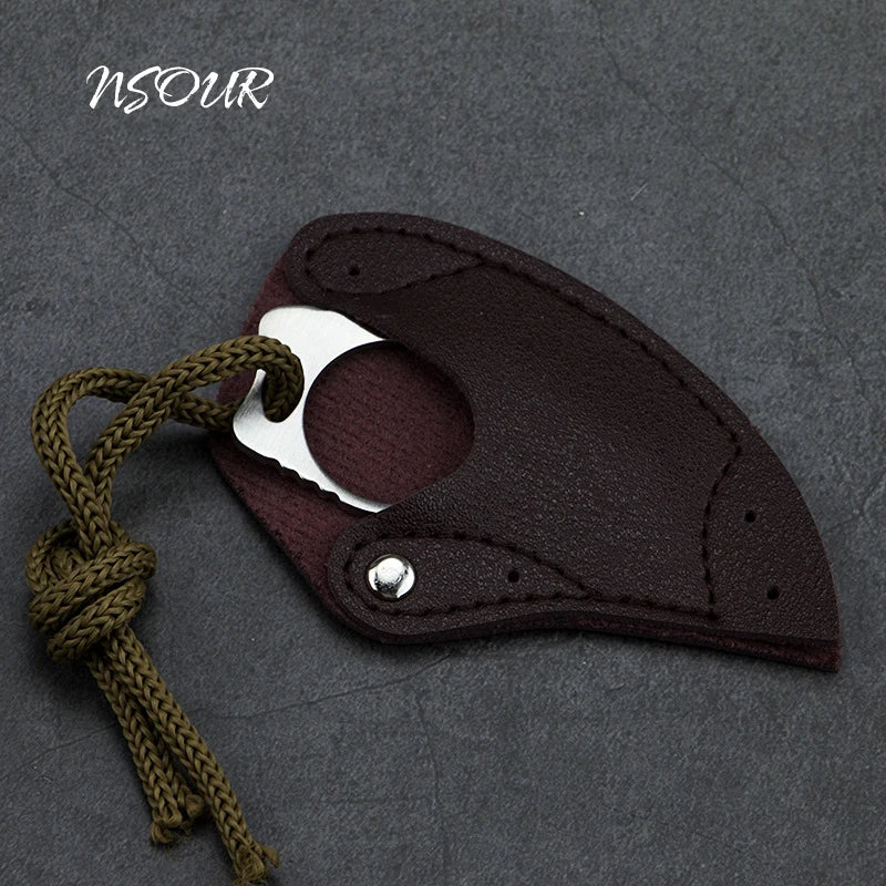 Couteau Pendentif de Self-Défense en Acier Inoxydable - Couteau Fixe Portable pour Outdoor, Survival, et Autodéfense - BLACKBEARD OUTDOOR INDUSTRIES