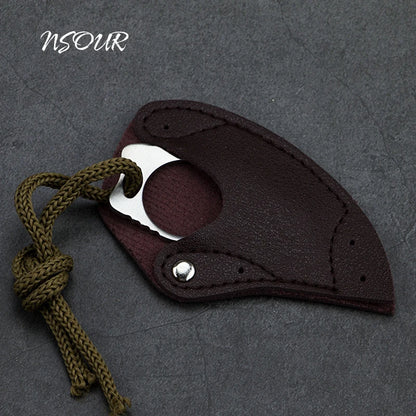 Couteau Pendentif de Self-Défense en Acier Inoxydable - Couteau Fixe Portable pour Outdoor, Survival, et Autodéfense - BLACKBEARD OUTDOOR INDUSTRIES