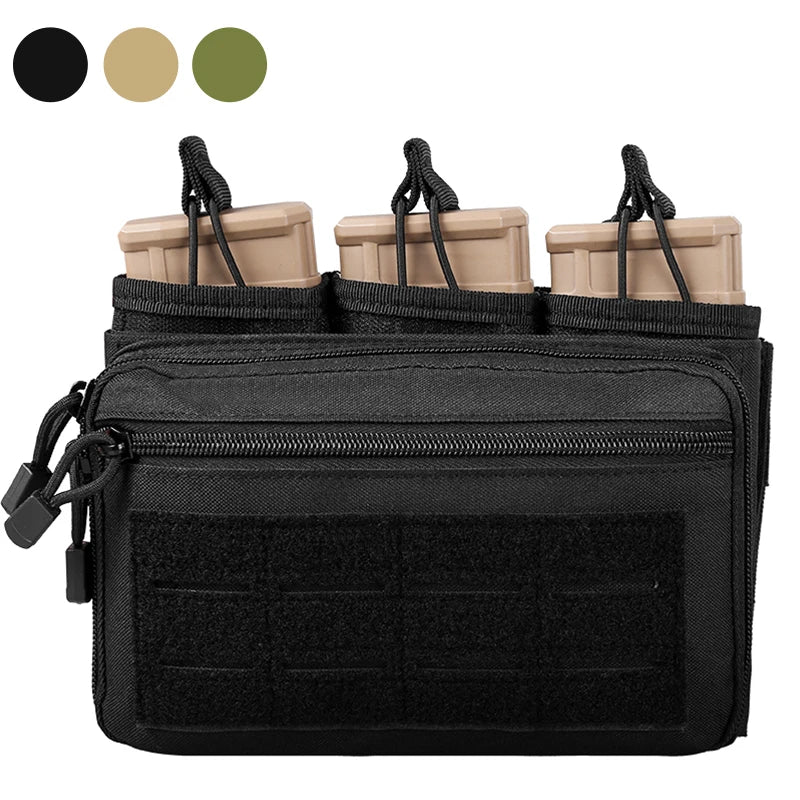 Tactical Triple Mag Pouches Molle Admin Pouch  -  Porte-chargeurs ouvert triple compatible .223/5.56mm & 7.62mm – Organisateur EDC polyvalent - BLACKBEARD OUTDOOR INDUSTRIES