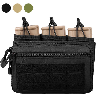 Tactical Triple Mag Pouches Molle Admin Pouch  -  Porte-chargeurs ouvert triple compatible .223/5.56mm & 7.62mm – Organisateur EDC polyvalent - BLACKBEARD OUTDOOR INDUSTRIES