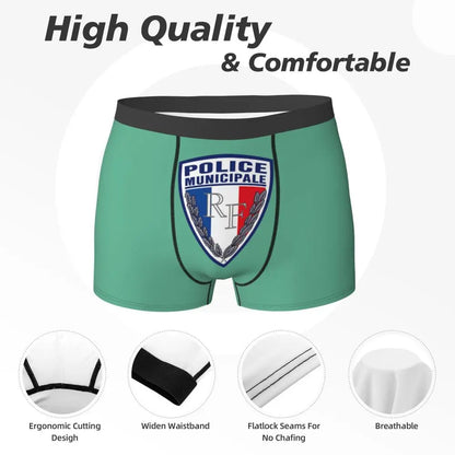 Boxer Homme Insigne Police Municipale – Sous-vêtement Original et Confortable - BLACKBEARD OUTDOOR INDUSTRIES