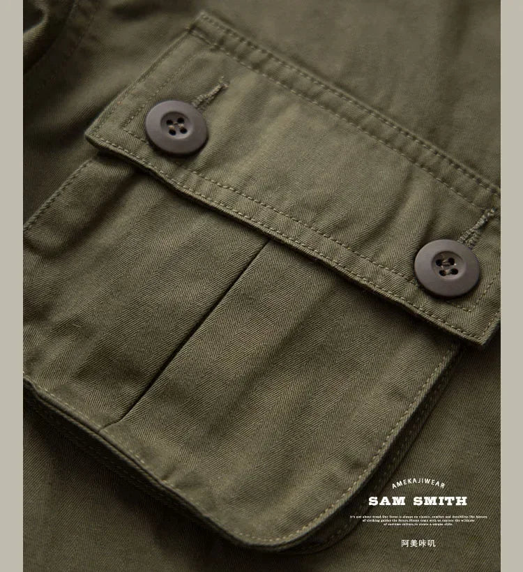 Veste Casual Vintage Amekaji Multi-Poches pour Homme - TCU - BLACKBEARD OUTDOOR INDUSTRIES