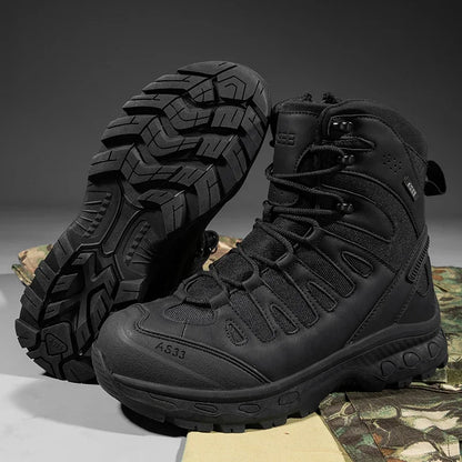 Bottes Tactiques pour Homme – Hautes, Lacées, Militaires, de Randonnée, en Cuir PU, Imperméables, Taille Plus, Unisexes, pour Escalade et Travail - BLACKBEARD OUTDOOR INDUSTRIES