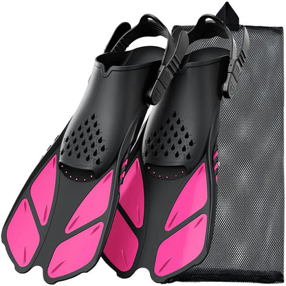 Palmes de Plongée Réglables Adulte – Fins Courtes en Silicone Ouvertes au Talon, Natation, Snorkeling, Voyage - BLACKBEARD OUTDOOR INDUSTRIES
